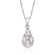 .76 ct. t.w. Diamond Pear-Shaped Mosaic Pendant Necklace in 14kt White Gold