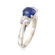 1.50 Carat Sapphire and .85 ct. t.w. Diamond Ring in Platinum