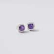 3.30 ct. t.w. Amethyst and .10 ct. t.w. Diamond Earrings in 14kt White Gold