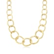Italian 18kt Yellow Gold Graduated Link Necklace