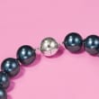 14mm Black Shell Pearl Necklace With Sterling Silver