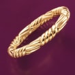 Italian 18kt Yellow Gold Ribbed Bangle Bracelet