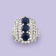 2.80 ct. t.w. Sapphire and 2.00 ct. t.w. White Topaz Ring in Sterling Silver