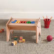 Child's Personalized Name Maple-Finished Puzzle Stool - Primary Colors
