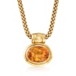 C. 1990 Vintage 16.50 Carat Citrine Pendant Necklace in 18kt Yellow Gold