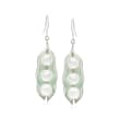 Cultured Pearl and Jade Pod Drop Earrings in Sterling Silver