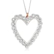 C. 1970 Vintage 1.45 ct. t.w. Diamond Heart Pin Pendant in 14kt White Gold