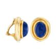 C. 1982 Vintage Tiffany Jewelry &quot;Paloma Picasso&quot; Lapis Clip-On Earrings in 18kt Yellow Gold