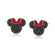 Swarovski Crystal Minnie Mouse Stud Earrings in Rose Gold-Plated Metal