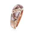 C. 1990 Vintage Mother-Of-Pearl and .12 ct. t.w. Diamond Ring in 14kt Rose Gold