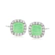 Jade and .30 ct. t.w. White Topaz Earrings in Sterling Silver