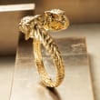 Italian 14kt Yellow Gold Tiger Bypass Bangle Bracelet