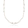 Mikimoto &quot;Everyday Essentials&quot; 7-7.5mm A+ Akoya and 11mm South Sea Pearl Necklace with Diamonds in 18kt White Gold