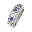 C. 1990 Vintage .37 ct. t.w. Diamond and .30 ct. t.w. Sapphire Ring in 18kt White Gold