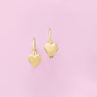 Child's 14kt Yellow Gold Heart Drop Earrings