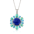 3.30 ct. t.w. Swiss Blue Topaz and Multi-Stone Pendant Necklace in Sterling Silver