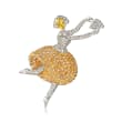 C. 1980 Vintage 2.50 ct. t.w. Diamond, .50 ct. t.w. Citrine Ballerina Pin in 18kt White Gold