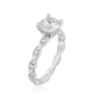 Gabriel Designs .13 ct. t.w. Diamond Engagement Ring Setting in 14kt White Gold