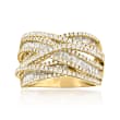 C. 1990 Vintage Effy 2.30 ct. t.w. Diamond Highway Ring in 14kt Yellow Gold