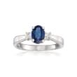 .60 Carat Sapphire and .15 ct. t.w. Diamond Ring in 14kt White Gold