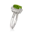 1.90 Carat Peridot and Diamond-Accented Ring in Sterling Silver