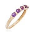 2.60 ct. t.w. Amethyst Five-Stone Ring in 14kt Yellow Gold