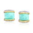 Judith Ripka &quot;Eternity&quot; Amazonite Earrings in Sterling Silver with 18kt Yellow Gold