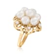 C. 1980 Cultured Pearl Ring in 14kt Yellow Gold