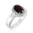2.30 Carat Garnet Ring with White Topaz Accents in Sterling Silver