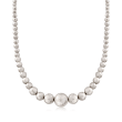 Italian 6-15mm Sterling Silver Hammered Bead Necklace