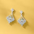 .80 ct. t.w. Aquamarine Chandelier Earrings with Diamond Accents in Sterling Silver
