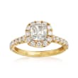Henri Daussi 1.42 ct. t.w. Certified Diamond Engagement Ring in 18kt Yellow Gold