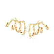 14kt Yellow Gold Four-Row Cuff Earrings