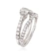1.16 ct. t.w. Diamond Bridal Set: Engagement and Wedding Rings in 14kt White Gold