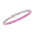 14.00 ct. t.w. Pink Topaz Tennis Bracelet in Sterling Silver