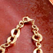 Italian 14kt Yellow Gold Textured and Polished Multi-Link Necklace