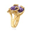 18.30 Carat Amethyst and .25 ct. t.w. Diamond Ring in 14kt Yellow Gold