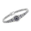 2.50 ct. t.w. Sapphire and .90 ct. t.w. Diamond Bracelet in Sterling Silver