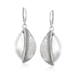 Italian Sterling Silver Magnolia Leaf Drop Earrings