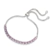 Crystal Purple Bolo Bracelet in Sterling Silver