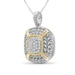 .25 ct. t.w. Diamond Cluster Pendant Necklace with Roped Frame in Two-Tone Sterling