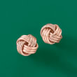 Italian 14kt Rose Gold Love Knot Earrings
