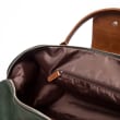 Brouk & Co. &quot;Alpha&quot; Green and Tan Faux Leather Duffel Bag