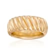 Italian Andiamo 14kt Yellow Gold Ribbed Ring