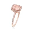 .90 Carat Morganite and .22 ct. t.w. Diamond Ring in 14kt Rose Gold