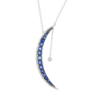 1.60 ct. t.w. Sapphire and .19 ct. t.w. Diamond Half-Moon Necklace in 14kt White Gold