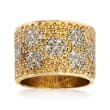 C. 1980 Vintage 1.50 ct. t.w. White and Yellow Pave Diamond Ring in 14kt Yellow Gold