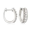 1.00 ct. t.w. Diamond Hoop Earrings in Sterling Silver