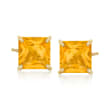 3.60 ct. t.w. Citrine Square Stud Earrings in 14kt Yellow Gold