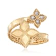 Roberto Coin &quot;Princess&quot; .17 ct. t.w. Diamond Flower Bypass Ring in 18kt Yellow Gold